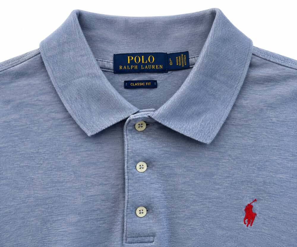 Polo Ralph Lauren Men's Light Blue Classic Fit 100% Cotton Polo Shirt (Size L) - Picture 4 of 7